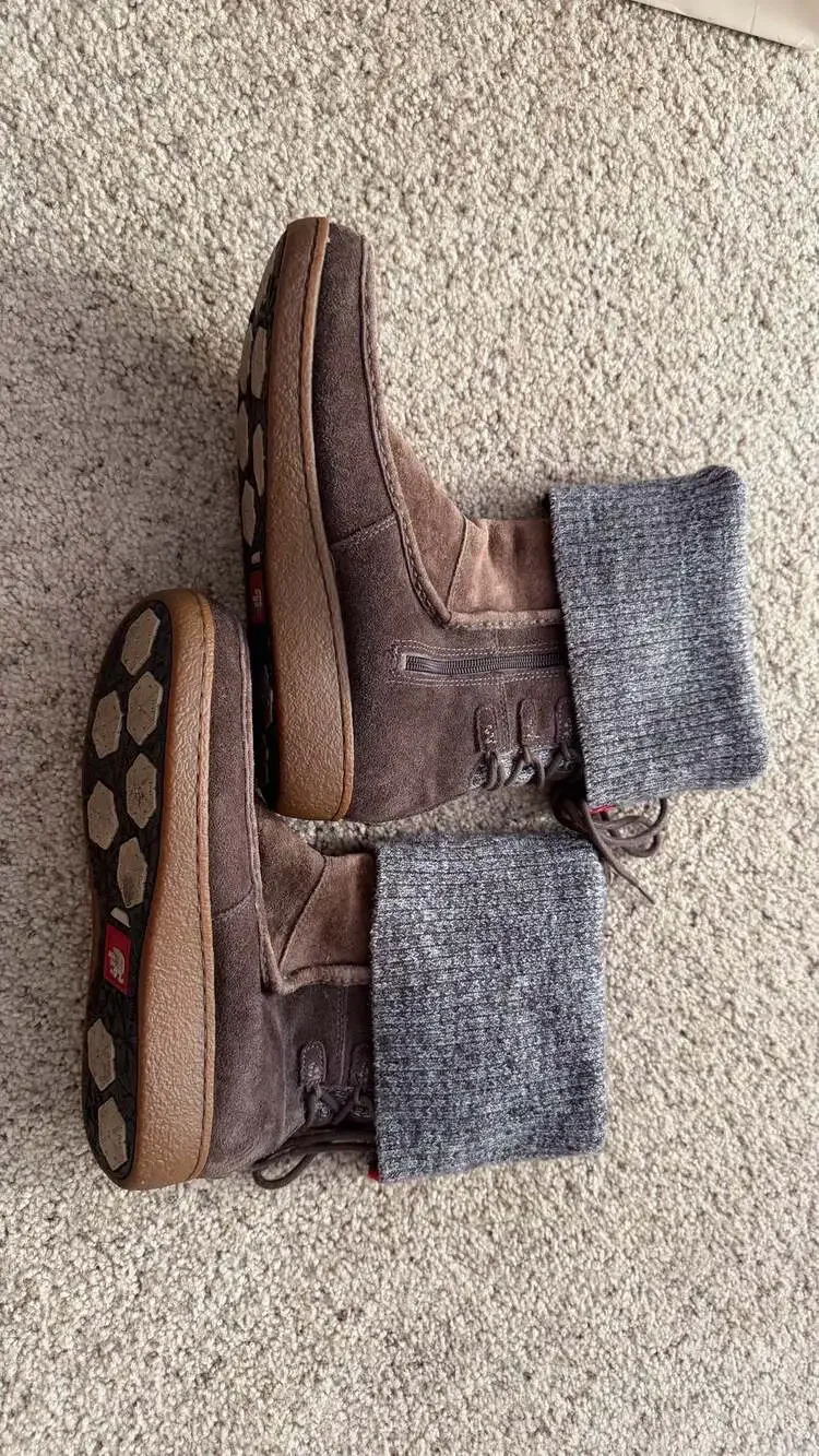The North Face Alana Suede Knit Fold-Over Winter Boots with Primaloft Insulation